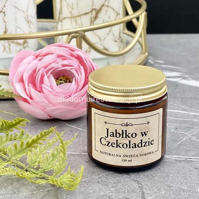 Naturalna Świeca Sojowa w Słoiczku Jabłko w czekoladzie120 ml.jpg
