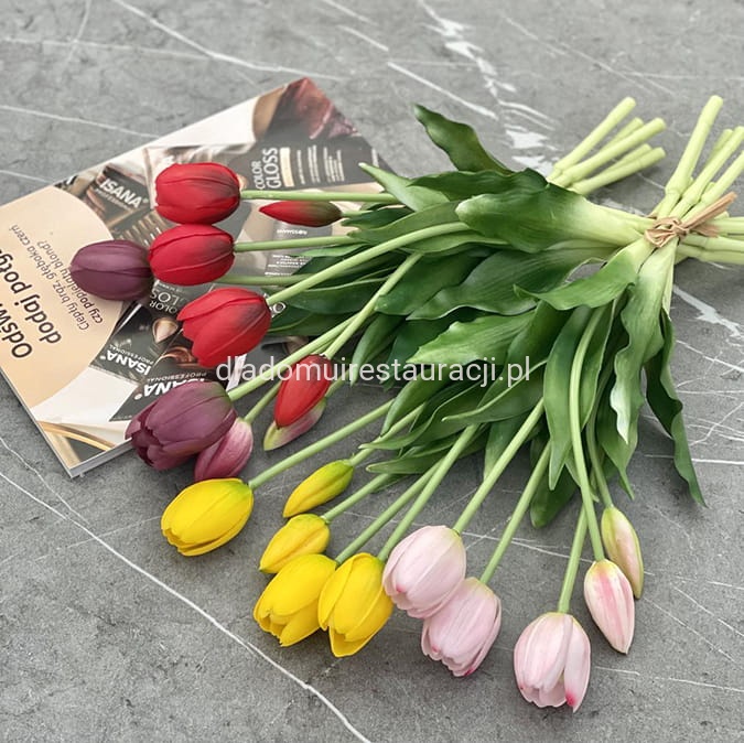 Bukiet Tulipanów Silikonowych 42cm 5szt..jpg