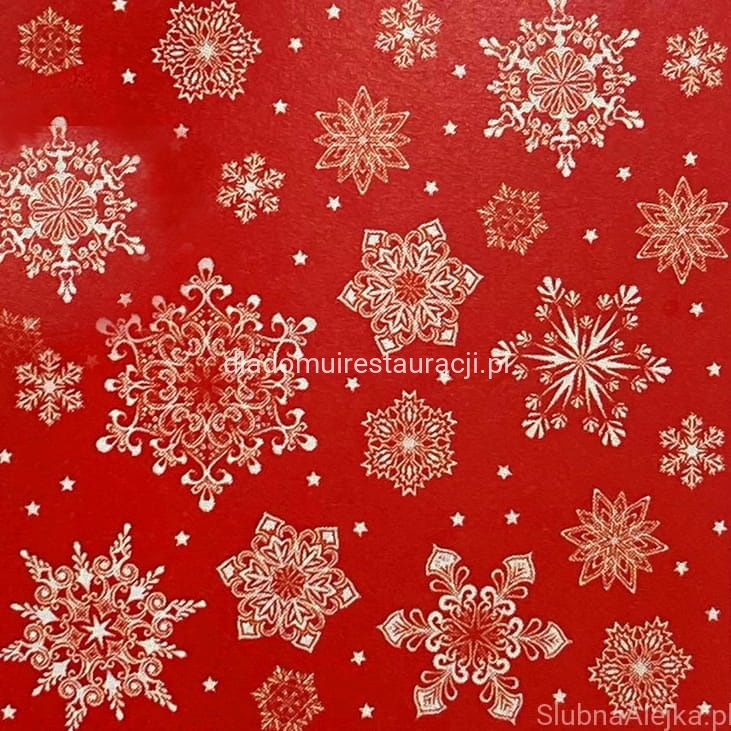 serwetki flizelinowe snowflakes czerwone.jpg