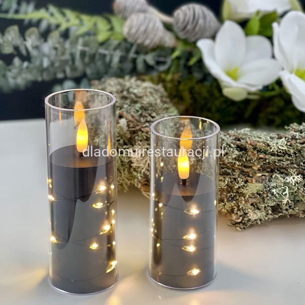 Świeca Bezpłomieniowa LED Girlanda Czarna ϕ 5,5 cm.jpg