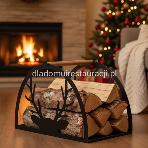 Metalowy Stojak na Drewno z Reniferem 55 x 38cm.jpg