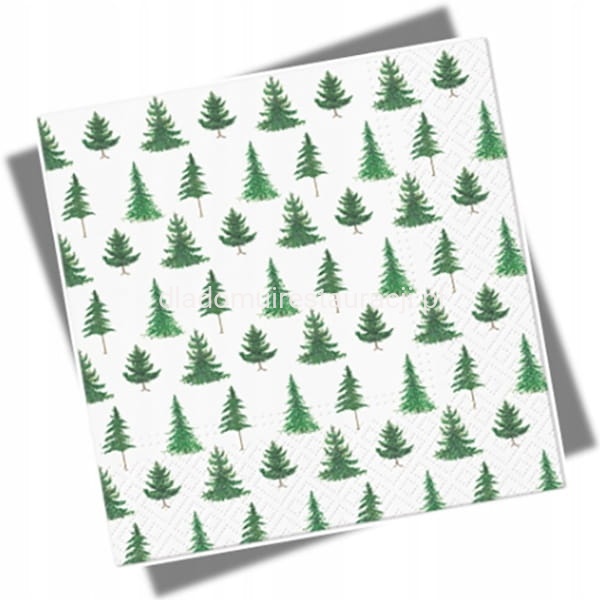 Serwetki papierowe zielone choinki 33x33 cm.jpg