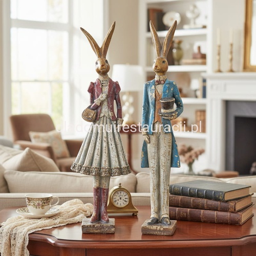 figurki para wielkanocna zajace z parasolem.jpg
