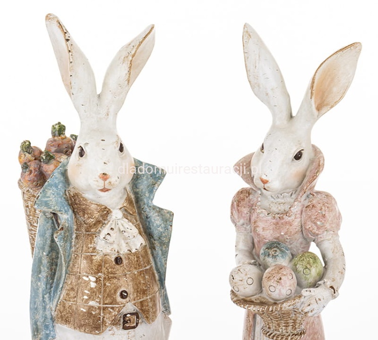 zajace wielkanocne para z koszykiem jajek.jpg