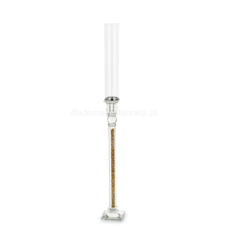 swiecznik szklany na nodze Novum 90 cm złoty.2.jpg