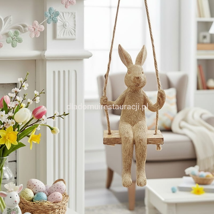 figurka wielkanocna zajac na hustawce 15cm.8.jpg