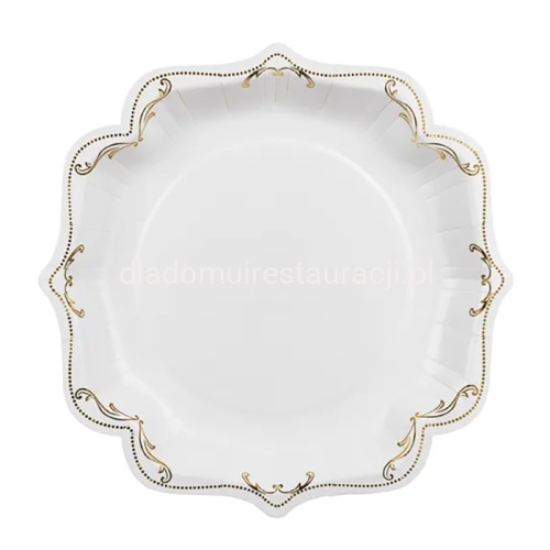 Talerzyki Białe ze złotym ornamentem slub komunia.jpg