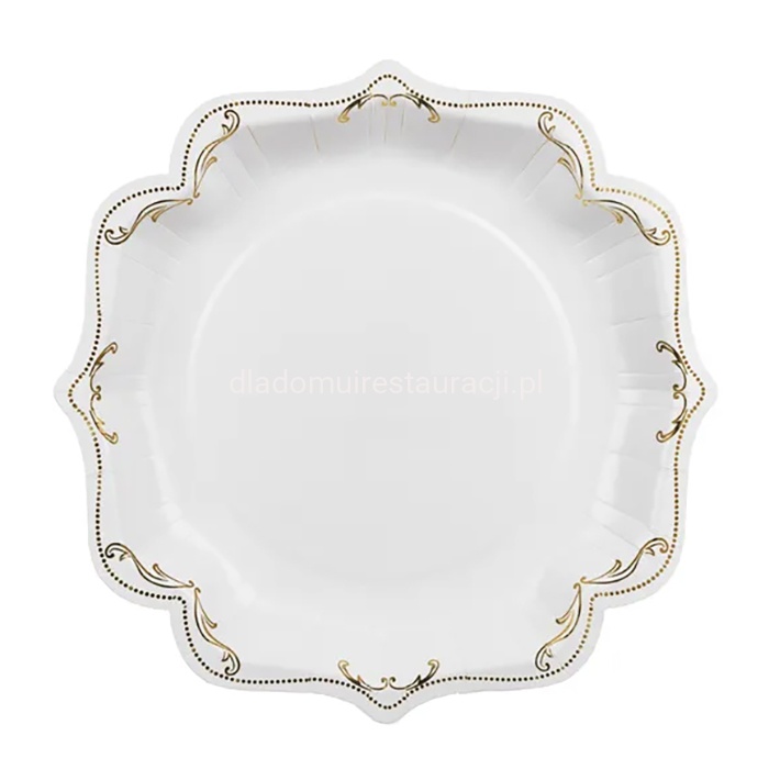 Talerzyki Białe ze złotym ornamentem slub komunia.jpg