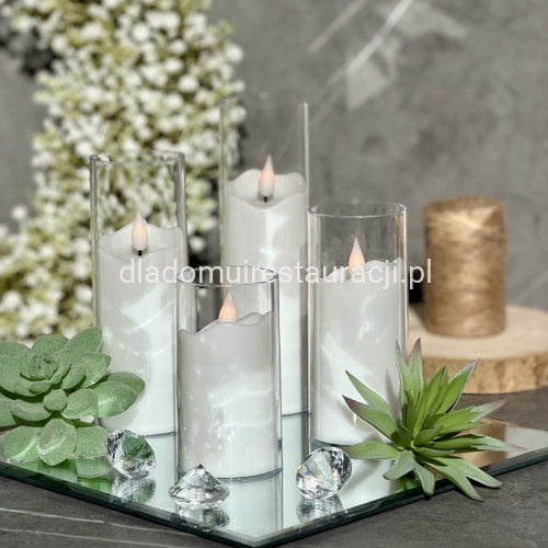 swieca led ceremony biala imitacja szkla.jpg